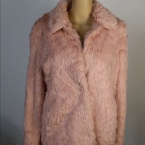 Pink shaggy fur jacket